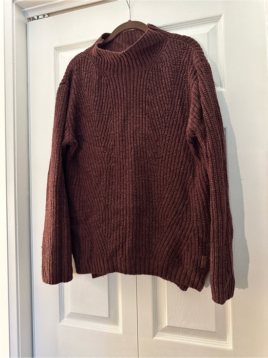 Roots Sweaters - Roots Women's Chunky Mock Neck Sweater - Burgundy